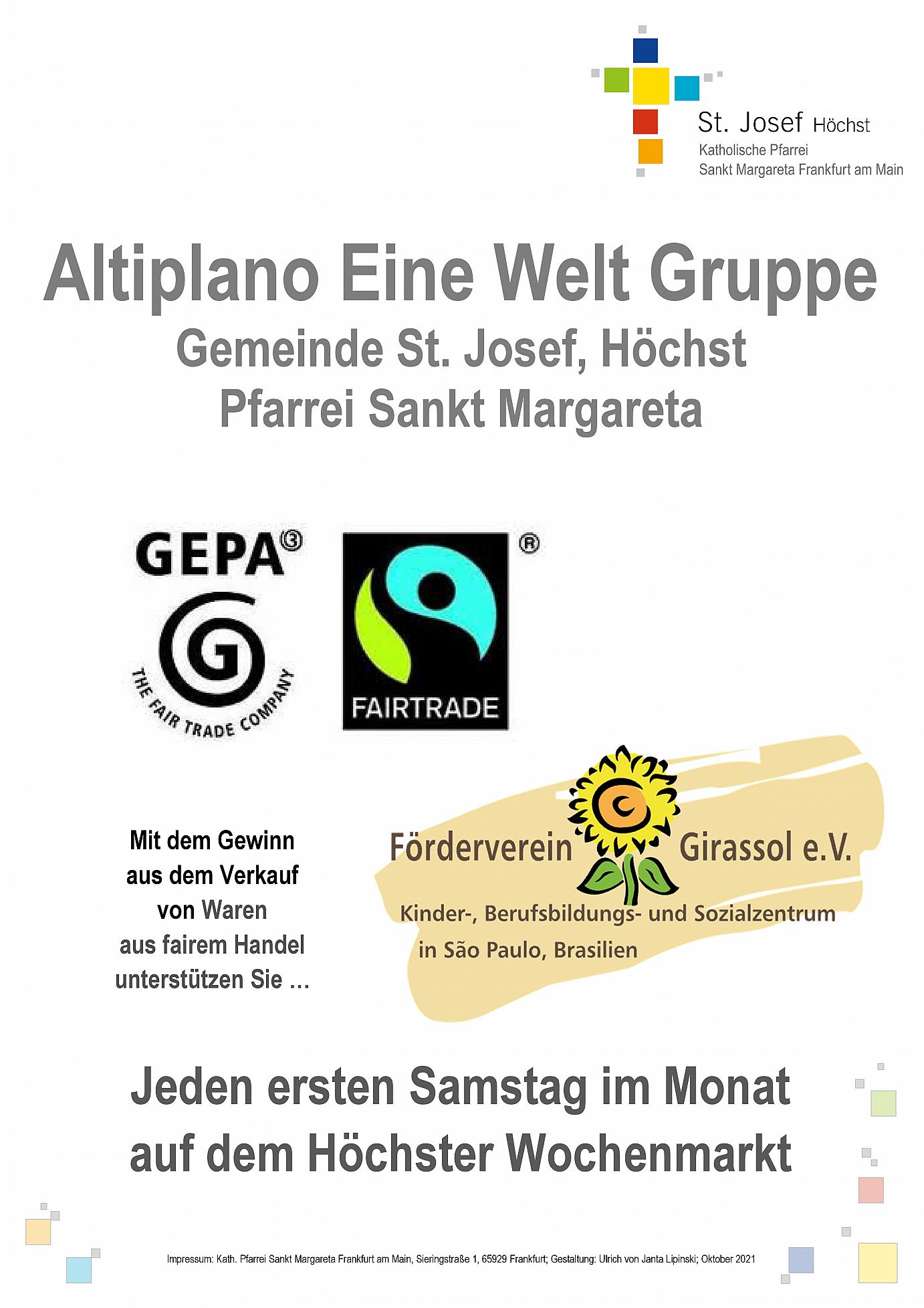 Eine-Welt-Verkauf auf dem Höchster Wochenmarkt